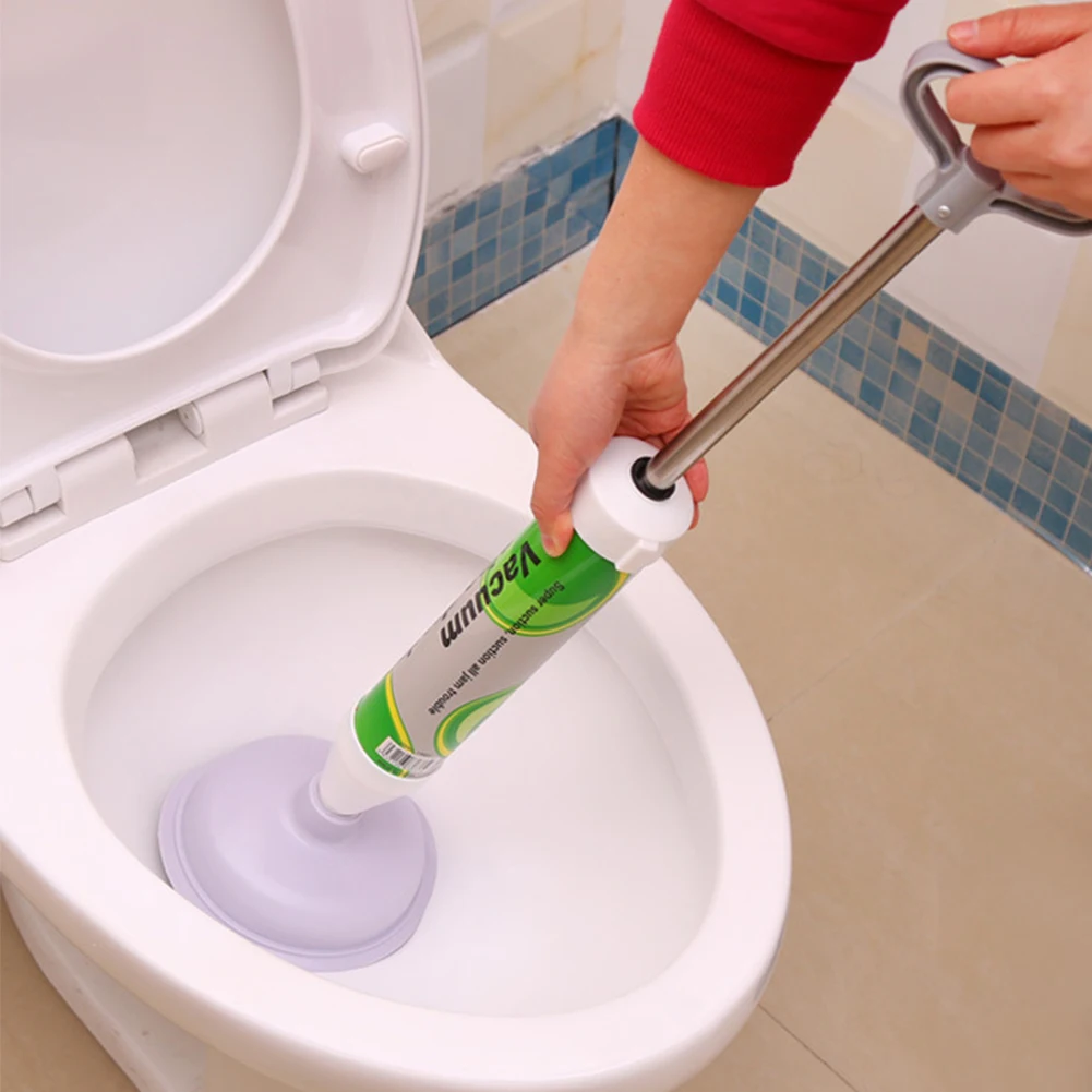 Handle Toilet Pump Drain Plunger Buster Air High Pressure Suction Cleaner Powerful