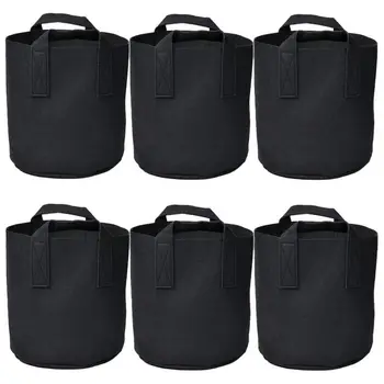 

Garden 6-Pack 7 Gallon Grow Bags /Aeration Fabric Pots /Plant Bag/Handles (Black)