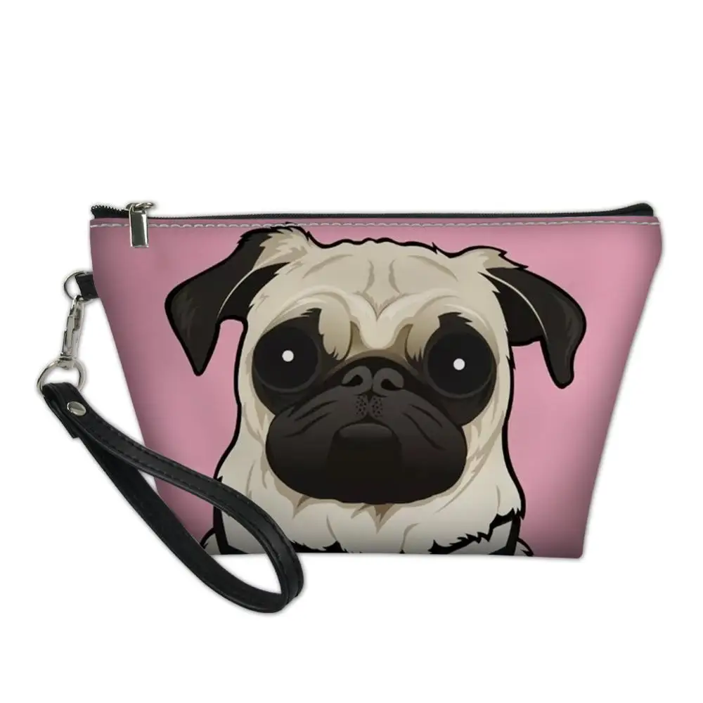 

HaoYun Cosmetic Bag Cartoon Bulldogs Pattern Beautician Women Travel Leather Make Up Necessaries Kawaii Pouch Toiletry Kit