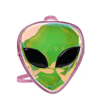 

Designer Backpack Women Children Backpack Alien Cartoon Print Backpack Transparent Jelly Bag Backpack Mobile Phone Coin Bag #JY