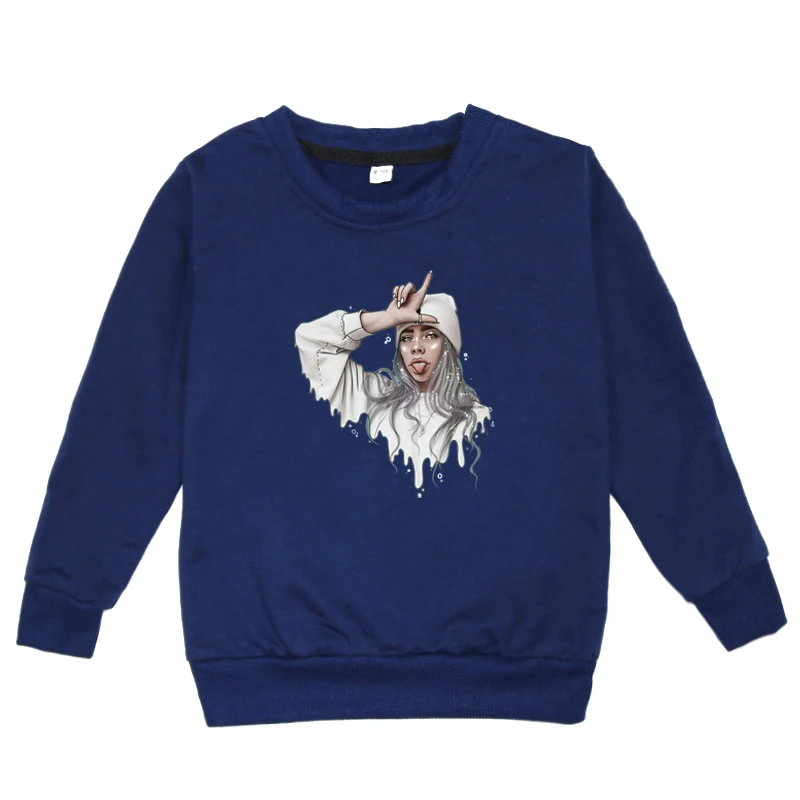 kids hoodies 12 Г. Весенне-осенние толстовки с капюшоном для маленьких мальчиков и девочек хлопковая толстовка с капюшоном с длинными рукавами Billie Eilish, футболки, свитшоты одежда для малышей - Цвет: kids hoodies 12