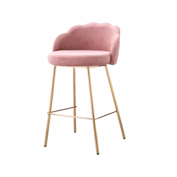 

Bar Chair Light Luxury Modern Simple Fabric Soft Bag Bar Chair High Stool American Restaurant Front Desk Chair Bar Chair Back