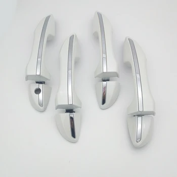 

4 Pcs Pearl White Exterior Door Handle Outside Door Handle Covers Front Rear Left Right for Toyota Corolla 2014 - 2018