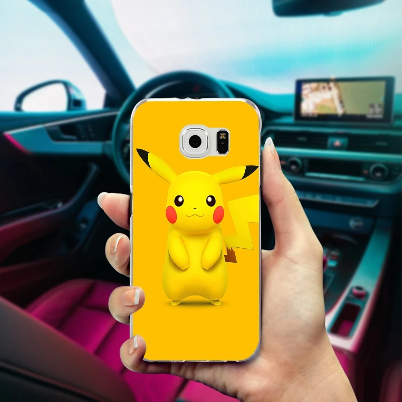 Силиконовый, мягкий, телефонный чехол для samsung Galaxy Note 2 3 4 5 8 S3 S4 S5 мини S6 S7 S8 S9 Edge Plus лист Покемон Пикачу Райден