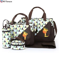 Grand sac à couches pour bébé, 5 pièces, ensembles de sacs à couches, organisateur pour maman, maternité, soins infirmiers, poussette 