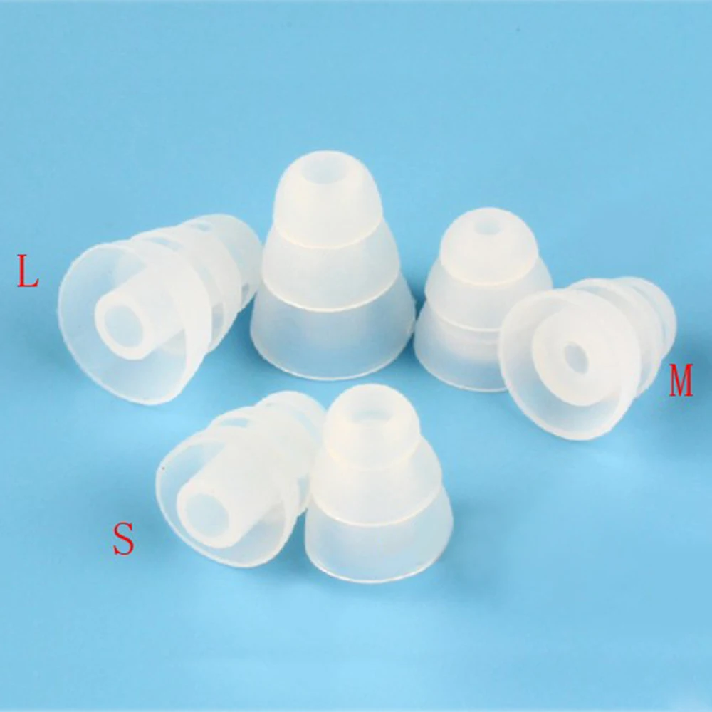 3 Pairs 6 PCS Three Layer Silicone In-Ear Earphone Covers Cap Replacement Earbud Tips Earbuds eartips Earplug Ear Pads Cushion