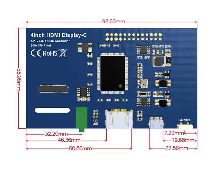 4 0 &quotдюймовый HDMI IPS ЖК дисплей монитор Экран модуль Дисплей с GPIO резистивным