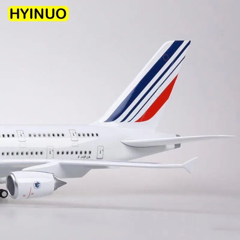  1/160 Scale 50.5CM Airplane Airbus A380 Air France Airline Model W LED Light & Wheel Diecast Plasti - 32998088240