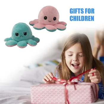 

Reversible Cute Octopus Stuffed Plush Doll Soft Simulation Octopus Flip Octopus Animal Home Car Decor Accessories Doll Kids Gift