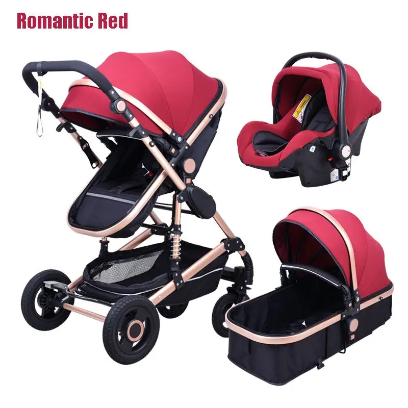 Babyfond детская коляска Высокая Ландшафтная Детские коляски 3 в 1 с автомобильным