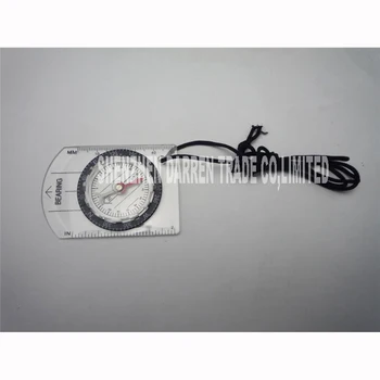 

300PCS Outdoor Hiking Camping Base Compass MM Inch Ruler Card acrylic Material Compass positioning,measuring the scale of map