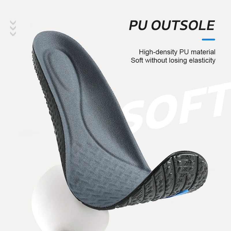 BANGNI PORON Air Cushion Insole PU Memory Foam Sports Support Inserts ZOOM Popcorn Orthopedic Shoes Pad For Feet Men Women