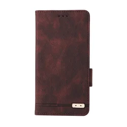 Luxury Leather Flip Wallet Case with Magnetic Cover for TCL 20 Pro 5G (Brown)