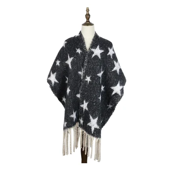 

Winter Scarf Women Echarpes Cape Five Stars Shawls Wraps Long Tassel Students Gifts Fashion