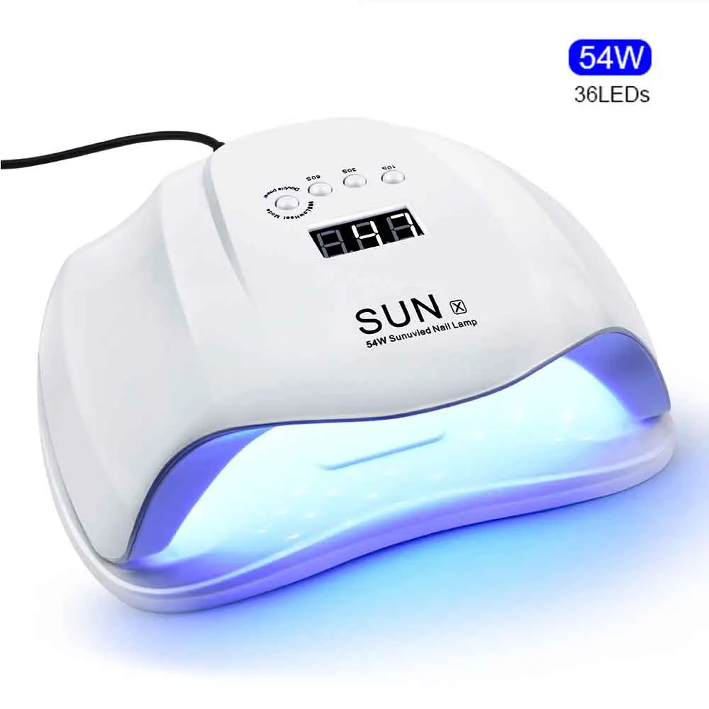 Pro 72W UV Lamp LED Nail Lamp High Power For Nails All Gel Polish Nail Dryer Auto Sensor Sun Led Light Nail Art Manicure Tools - Цвет: 54W SUNX