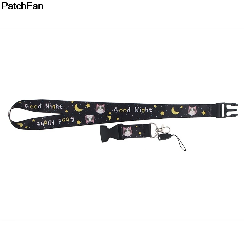 A2419 Patchfan мультяшный kawaii Кот тег ремень шеи ремешки для безопасности отрыва для мобильного телефона USB ID бейдж держатель ключа