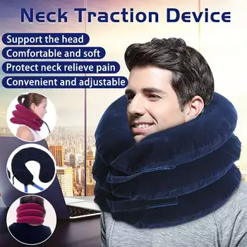 

Inflatable Air Cervical Neck Traction Device Soft Orthopedic Pillow Pain Stress Relief Neck Stretching Neck Collar Support Brace
