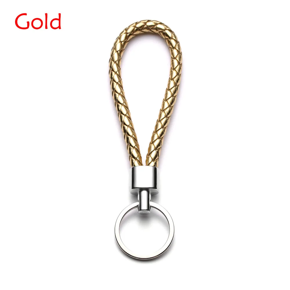 gold Модный автомобильный брелок для ключей, Мужской и Женский PU кожаный брелок, автомобильный брелок для ключей, автомобильные аксессуары - Название цвета: gold