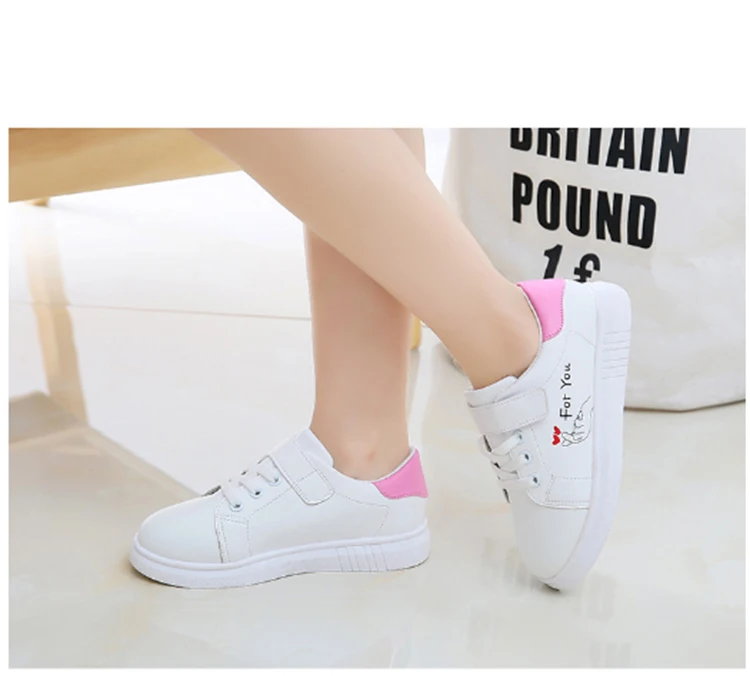 Кожаная обувь весенне-Осенняя детская спортивная ShoesCuhkChildrenStudentsBreathableCasualShoesPrincessBoardShoes