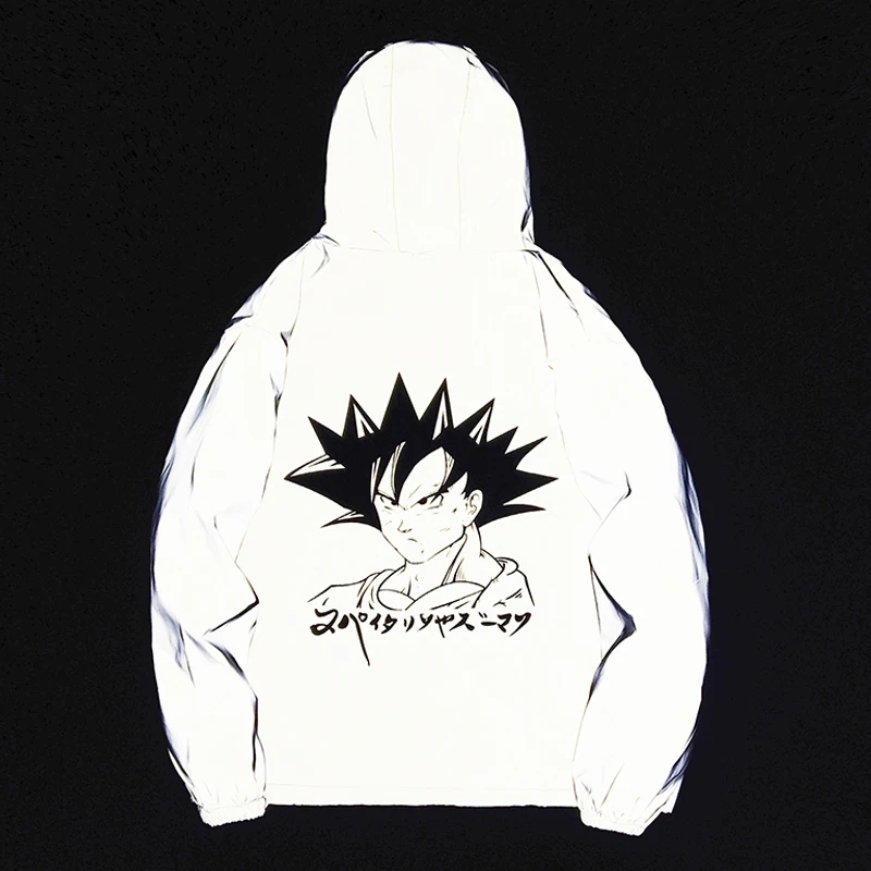 Новинка, мужская бейсбольная куртка в стиле хип-хоп с принтом Dragon Ball, повседневная мужская верхняя одежда с капюшоном