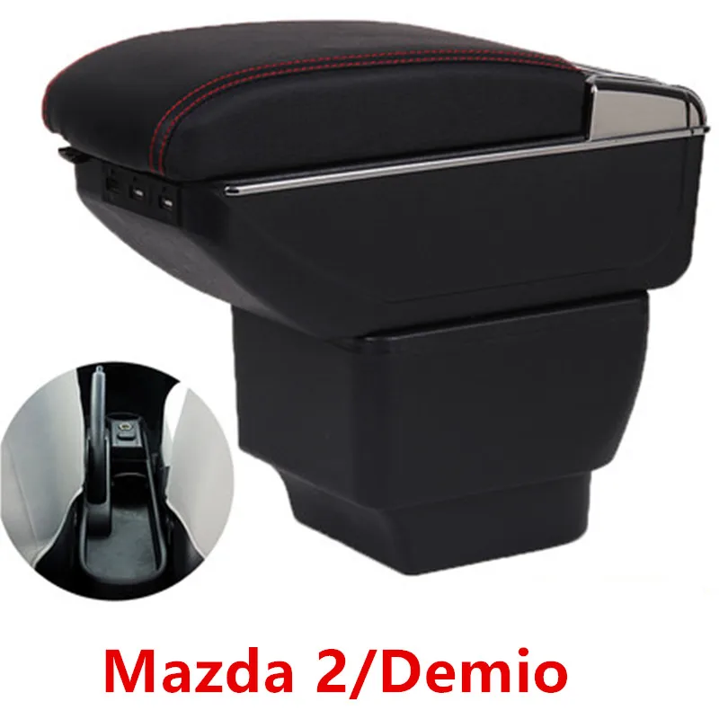 Для Mazda 2/Demio/Mazda2 подлокотник коробка центральный магазин содержимое коробка интерьер подлокотник хранения держатель чашки автомобиля-Стайлинг Аксессуары