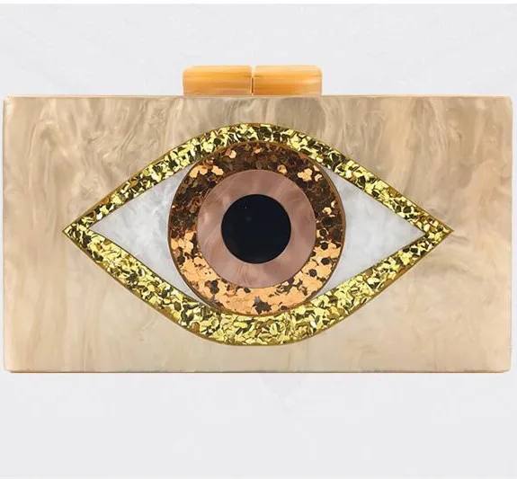 as picture Many Colors Ethnic Evileye Box Clutches Women Brand Fashion Summer Party Girl Lady Acrylic Purse Wallet Handbags drop ship - Цвет: as picture