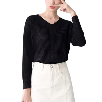 

Knit Sweater Women Autumn Female Casual Long Sleeve Sweaters Fashion Solid Color Warm Pullover