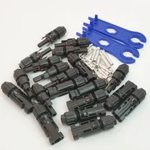 10 pares de conector Sola + 1 par de llave macho hembra 30A, Conector de Cable PV, Panel Solar, sistema de conexión de serie de Rama
