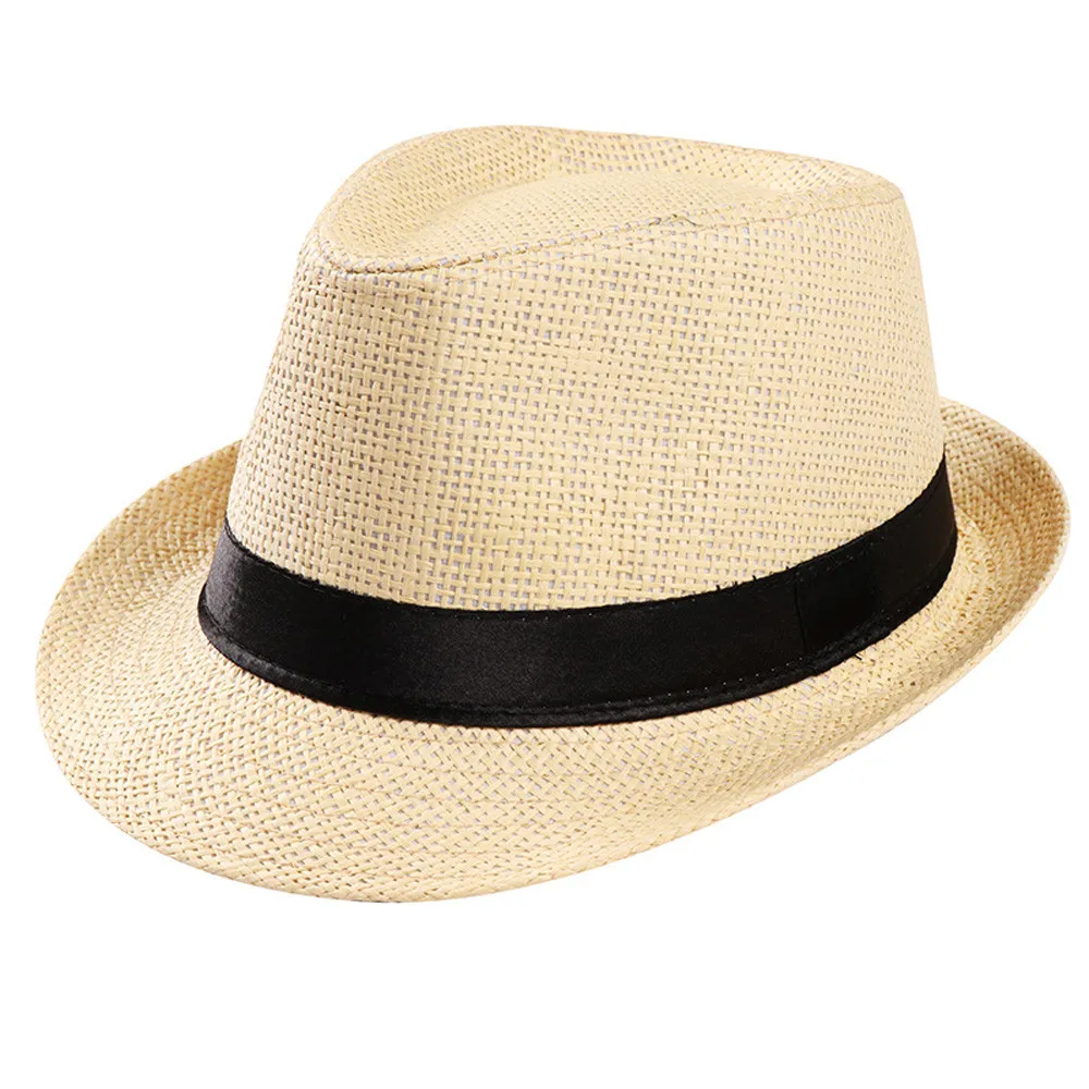 Hot Unisex Women Men Fashion Summer Casual Trendy Beach Sun Straw Panama Jazz Hat Cowboy Fedora Hats Gangster