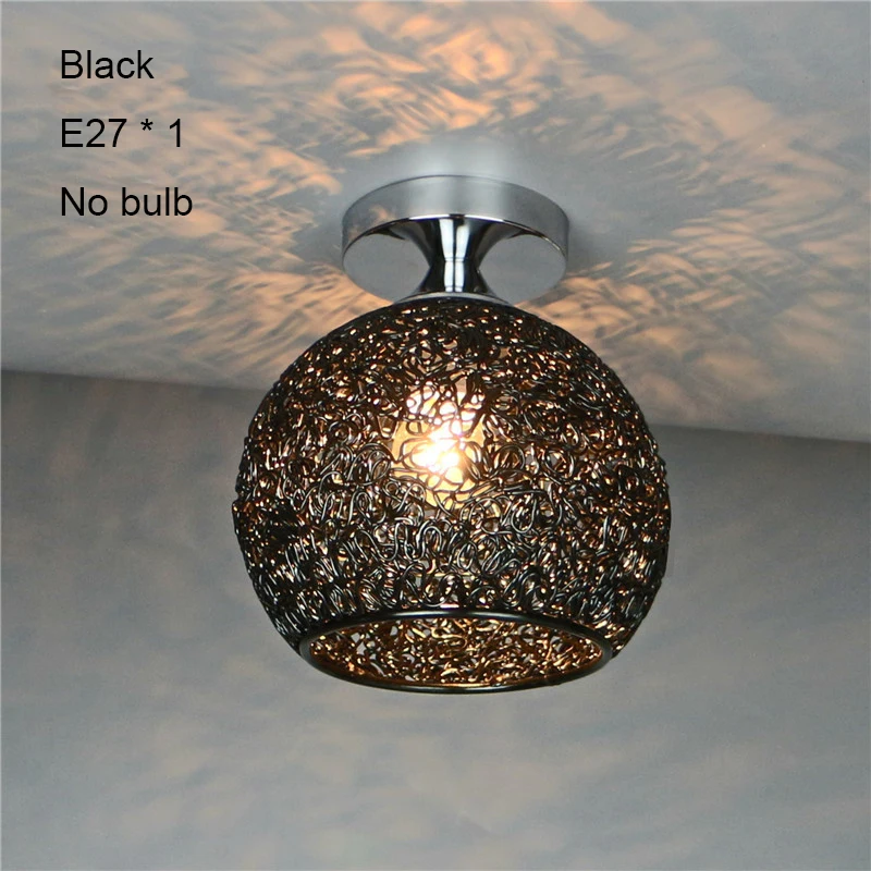 Black no bulb Светодиодный потолочный светильник, современный потолочный светильник, промышленный плафон, светодиодный светильник, потолочный светильник для гостиной, спальни, коридора, крыльца, балкона, для дома, E27 - Цвет корпуса: Black no bulb