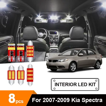 

8 x White Ice Blue Canbus Car LED License Plate Lights Interior Map Ceiling Cargo Lamps Package Kit For 2007-2009 Kia Spectra