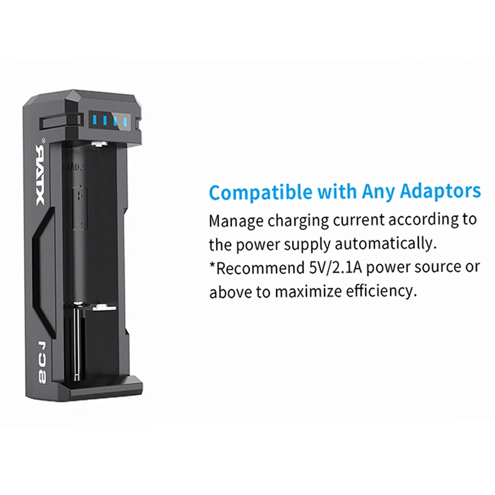 XTAR SC1 Батарея Зарядное устройство 2A быстро Зарядное устройство на 5V Мощность Перезаряжаемые 18700/22650/25500/26650/20700/21700/18650 Батарея Зарядное устройство
