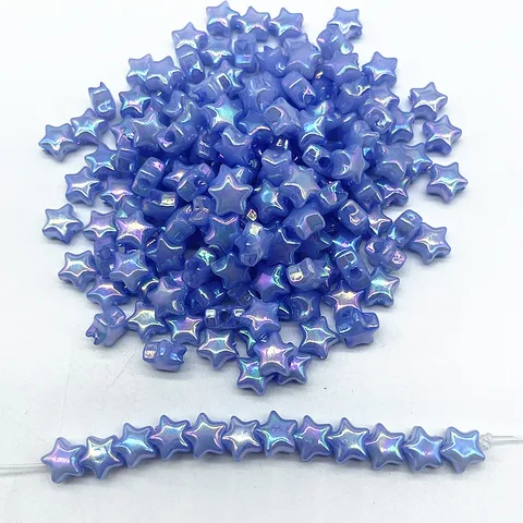 10mm AB Colourful Five-pointed Star Acrylic Loose Spacer Beads for Jewelry Making DIY Handmade Bracelets Accessories