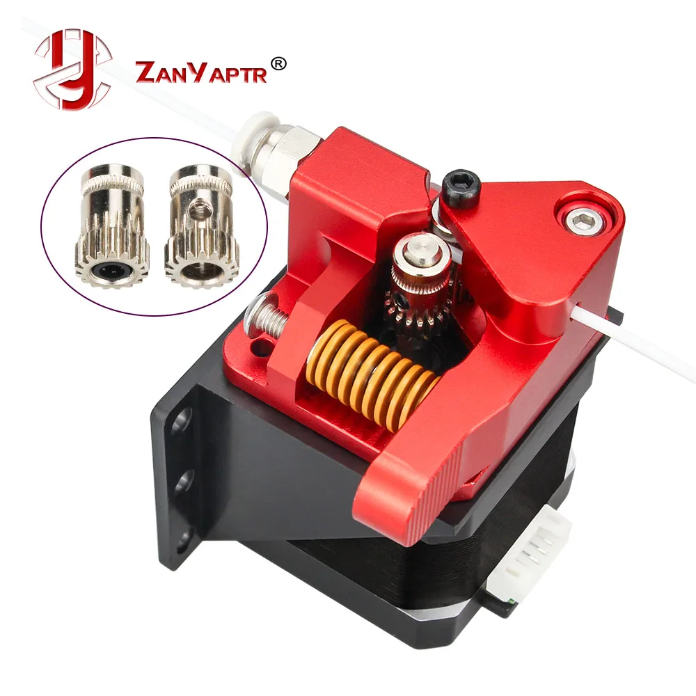 Dupla da Engrenagem Parte a Movimentação Alimenta a Polia Mk8 da Elevação de Alumínio para a Extrusora Reprap 1.75mm 3d Dobro Cr10 Cr-10s Pro Mod. 200362