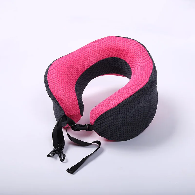 Rose Пены памяти шеи подушки для отдыха медленный отскок портативный автомобиль самолет подушки для путешествий шеи Отдых Pad здравоохранения - Цвет: Rose