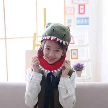 

Plush Funny Shark Hat Coronet Headgear COS Doll Dinosaur Plush Toy Gift Christmas Headgear