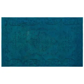 

Handmade Turquoise Vintage Overdyed Turkish Area Rug 161x256 Cm-5'3''X8'5''