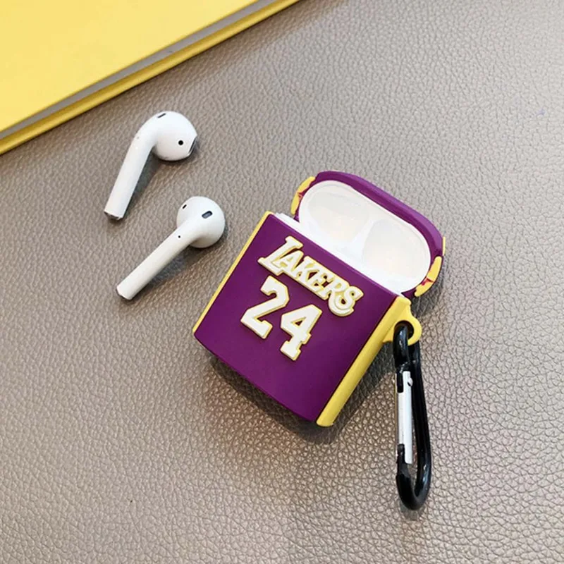 № 24 Баскетбольная одежда чехол для наушников для Airpods 2 чехол силиконовый чехол для Airpods 1 чехол для наушников