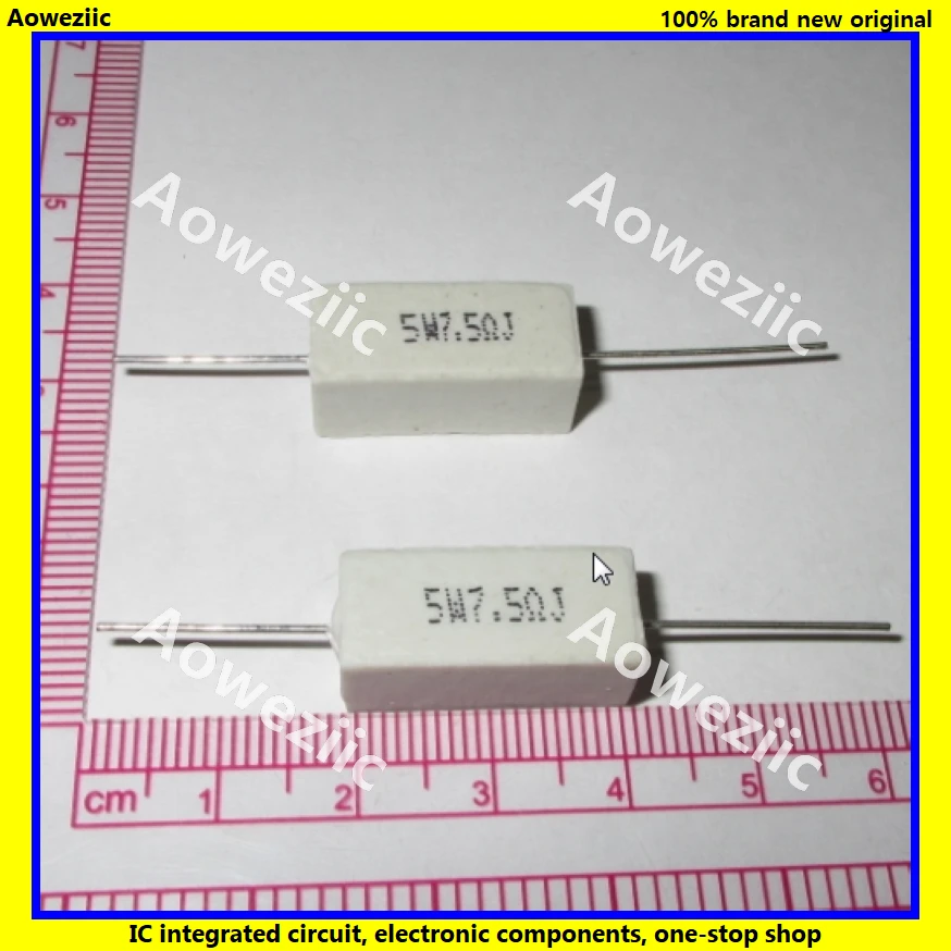 10Pcs-RX27-Horizontal-cement-resistance-5W-7-5ohm-5W-7-5R-7-5RJ-5W7-5RJ ...