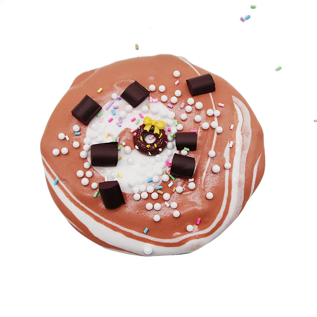 New Donut Cotton Mud Simlation Dessert soft decompression toy Charms Slime Stress Relief Kids Clay Toys #A