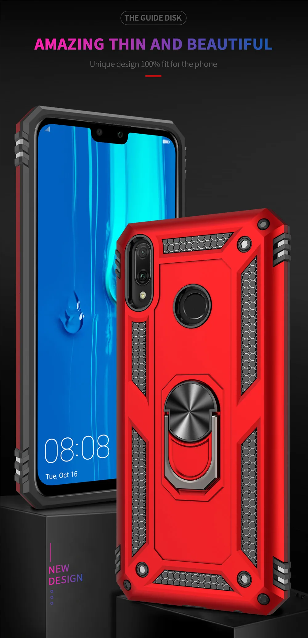 Чехол для huawei Y5 Y6 Y7 Y9 Prime Pro чехол задняя крышка рулевого колеса автомобиля силикона кронштейн чехол для телефона для huawei Y5 Y6 Y7 Y9 Prime Pro