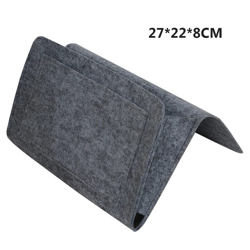 with hole 22x27x8 Прикроватная сумка для хранения, войлочная кровать, диван, боковой Чехол, висячий прикроватный диван, органайзер для хранения, кровать, карманы, держатель - Цвет: with hole 22x27x8