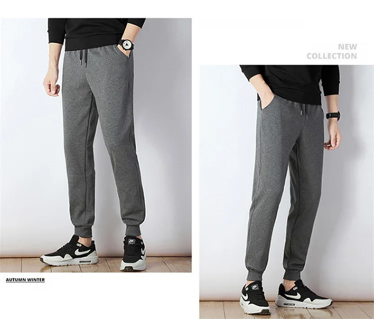 Autumn Athletic Pants Men's Korean-style Cotton Casual Pants Trend Teenager Spring And Autumn Slim Fit Capri Pants Men'S Wear