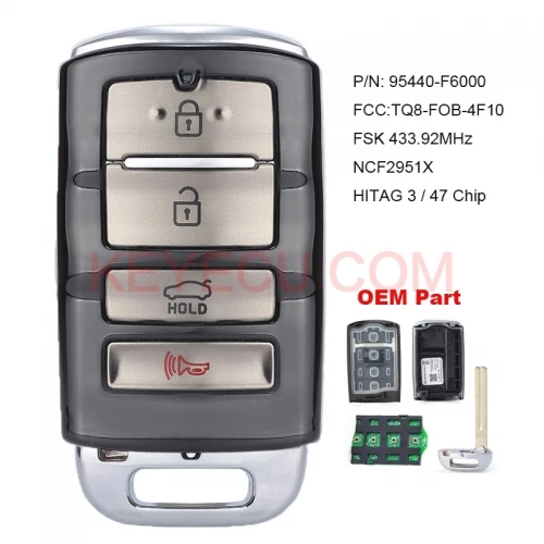 KEYECU Original Smart Remote Car Key Fob 433MHz ID47 for KIA Cadenza P/N: 95440-F6000 FCCID: TQ8-FOB-4F10