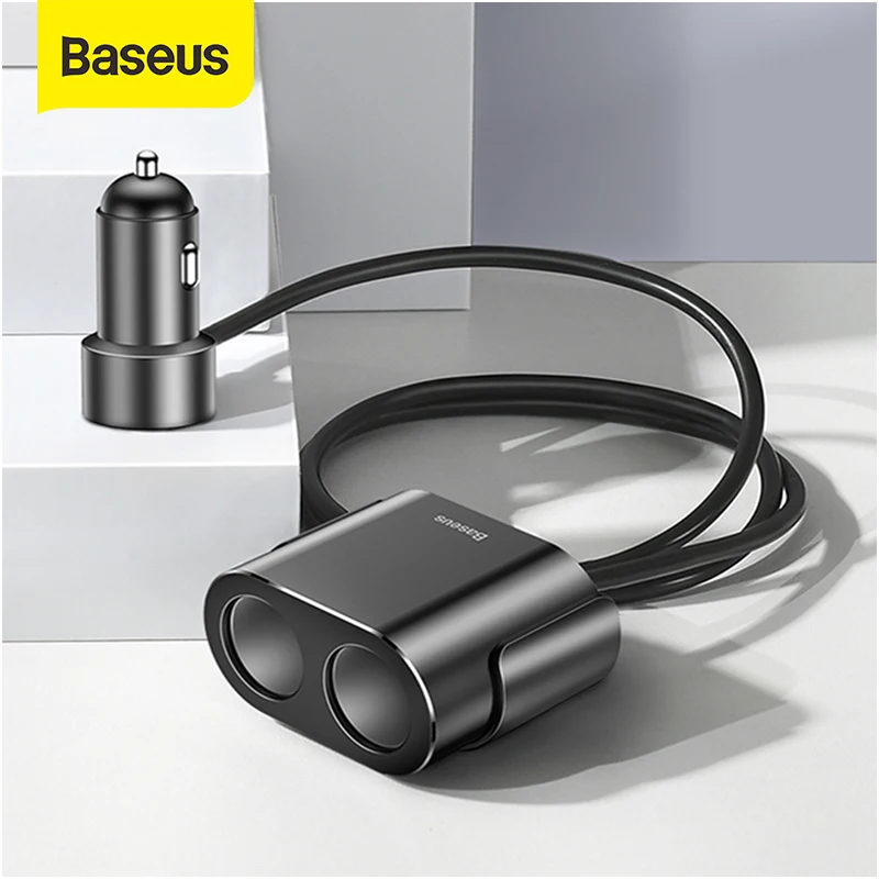 Baseus Cigarette Lighter Splitter 3.1A 100W Dual USB Car Charger Adapter for Phone Car Charger Auto Cigarette Lighter Charging|Power Adapter|   - AliExpress