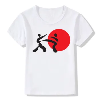 

Baby Boys Girls Karate KICK MMA SHOTOKAN Fashion T shirt Children Kanji Casual Summer Tops Kids Clothes,ooo650