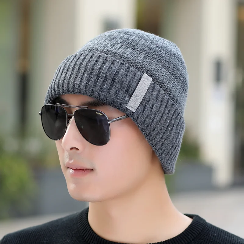 BINGYUANHAOXUAN, Осенние вязаные зимние шапки Skullies, мужские шапочки, мягкие вязаные шапочки, мужская шапка Gorras, вязаная шапка s