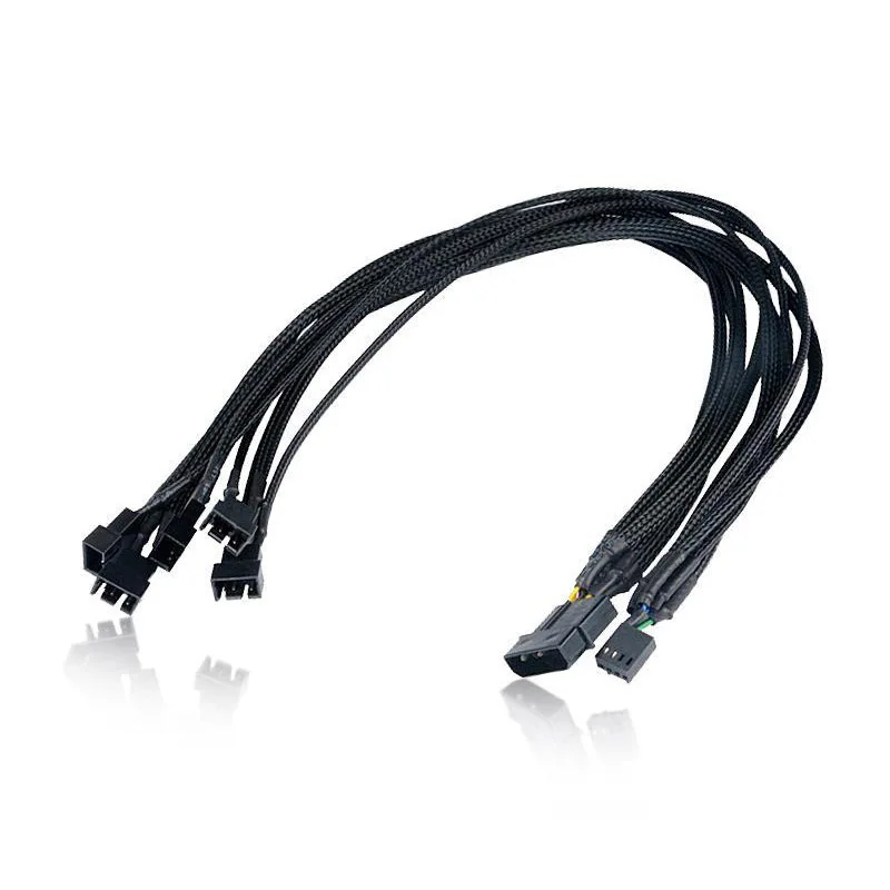 Кабель разветвитель питания PWM с рукавом 4 контактный разъем Molex / SATA для 3 5 6 Spliter
