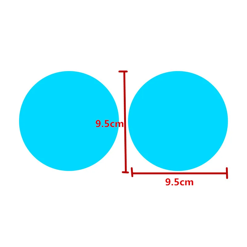 95x95mm Round 2/4 шт. автомобиль боковая Зеркало заднего вида Водонепроницаемый Анти-Туман Пленка боковое окно Стекло пленка может защитить вашу видения вождения очки солнечные очки в дождливые дни - Название цвета: 95x95mm Round