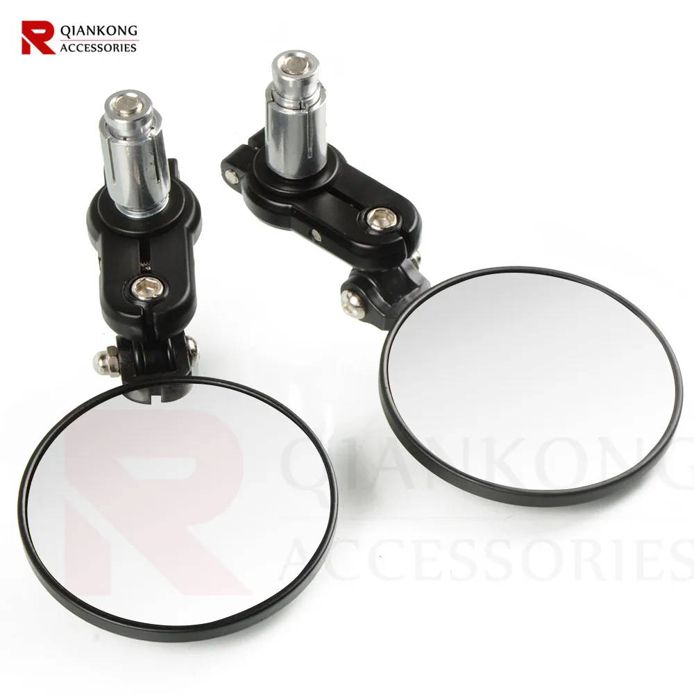 Motorcycle Rear View Mirrors Round 7/8" Handle Bar End Foldable Motorbike Side Mirror FOR HONDA CBF125 CBR125R KAWASAKI Z1000